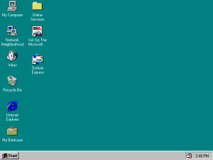 L'escriptori del Windows 95 (sortit al mercat al 1995)